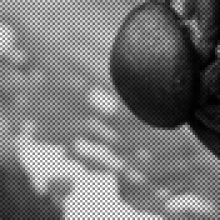 Zoomed to the pixels: the Bayer color mosaic, and the monochrome Pixii recovers from it